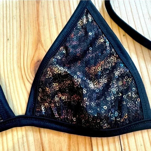 Tiger Sequin Bikini Top - Picture 2 of 3
